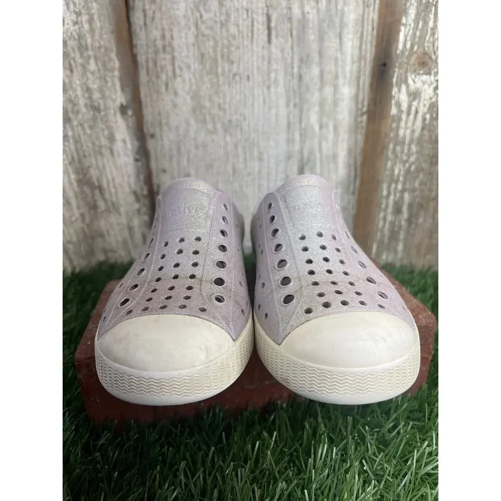 Native Jefferson Light Purple Glitter Slip On Shoes C10